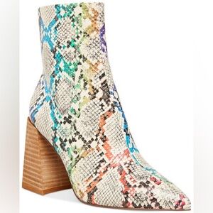 Steve Madden Multicolor Snakeskin Block Heel Ankle Boot